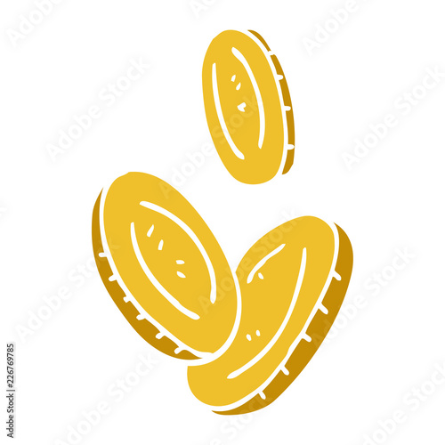 cartoon doodle gold coins