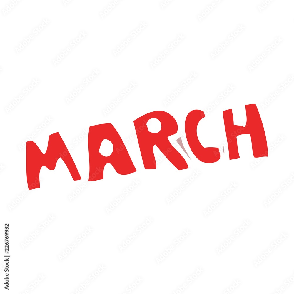 Fototapeta premium cartoon doodle month of march