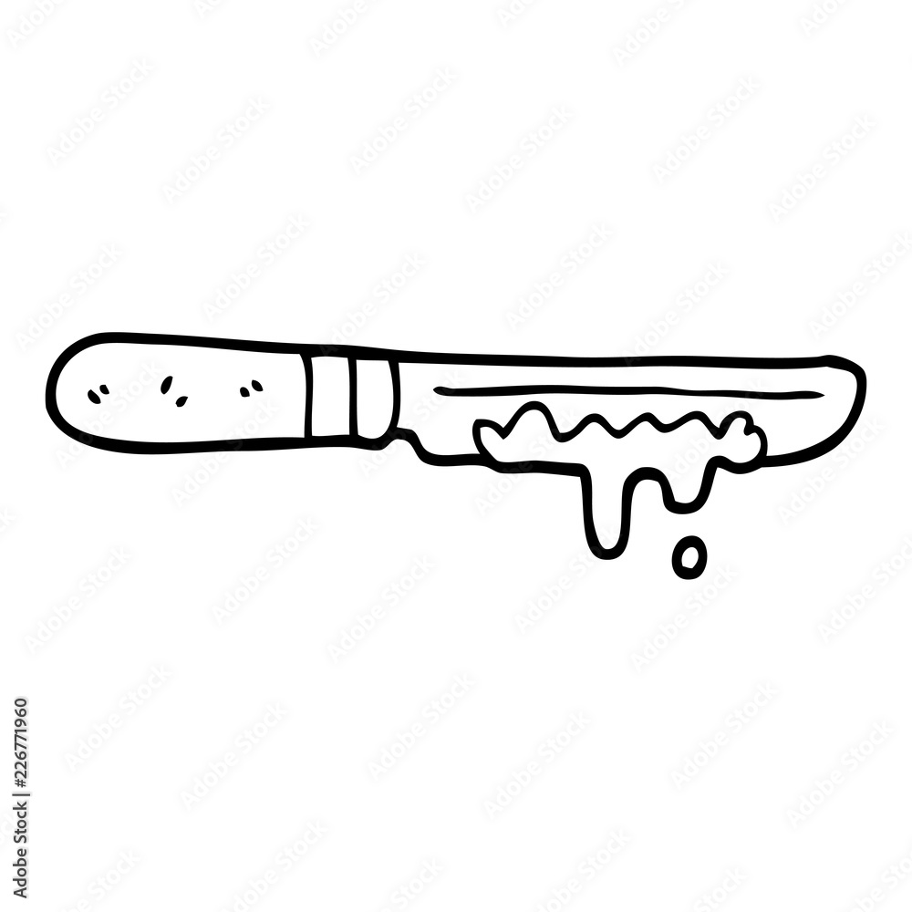 line drawing cartoon butter knife Stock Vector | Adobe Stock