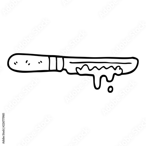 line drawing cartoon butter knife