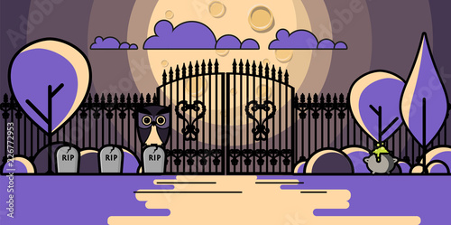 Halloween Flat Vector Design, Holiday Concept Flat Vector Illustration