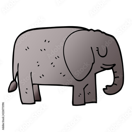 cartoon doodle elephant standing still