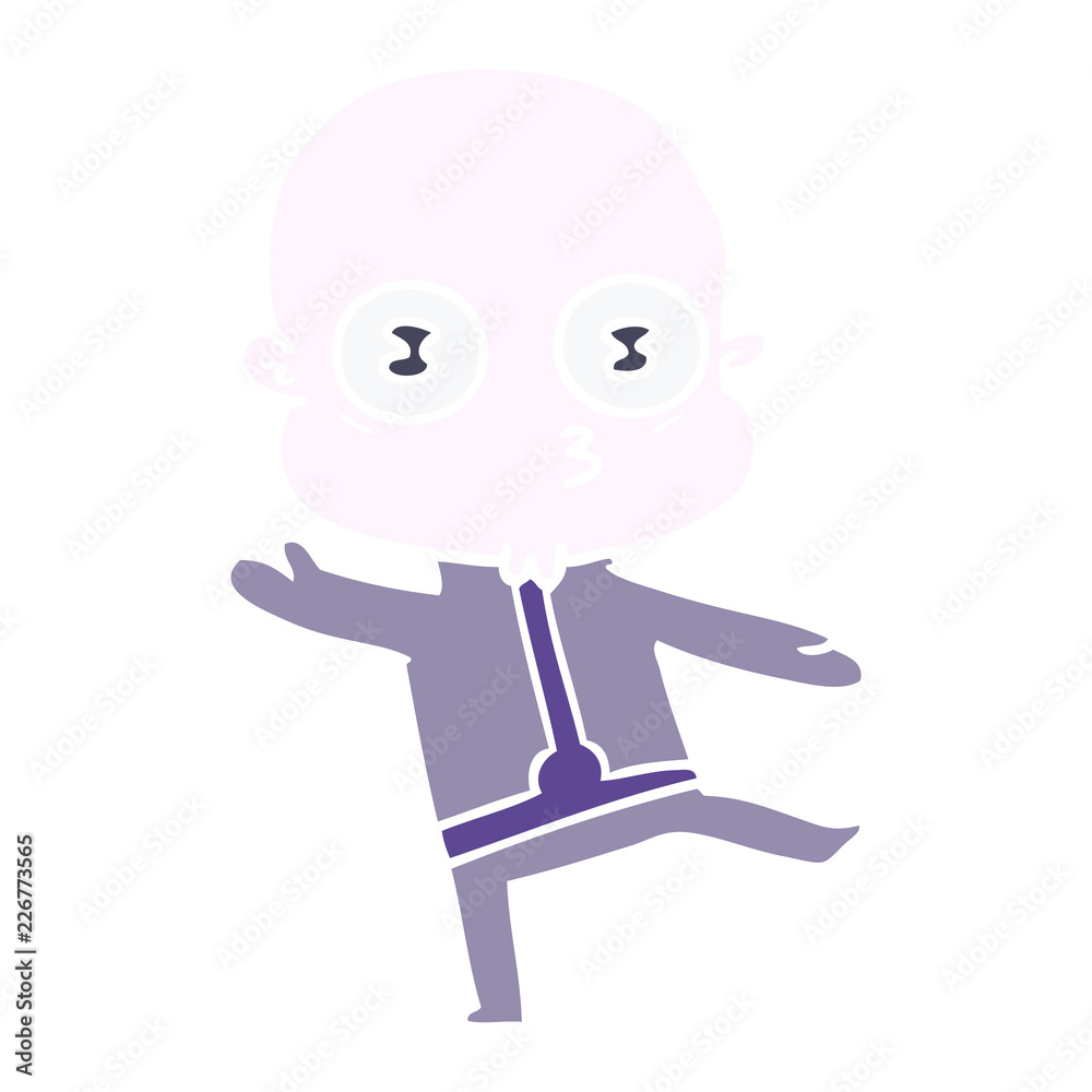 flat color style cartoon weird bald spaceman dancing flat color style cartoon weird bald spaceman dancing