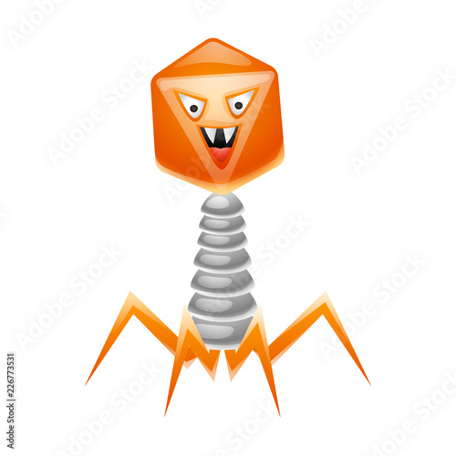 Bacteriophage virus illustration.