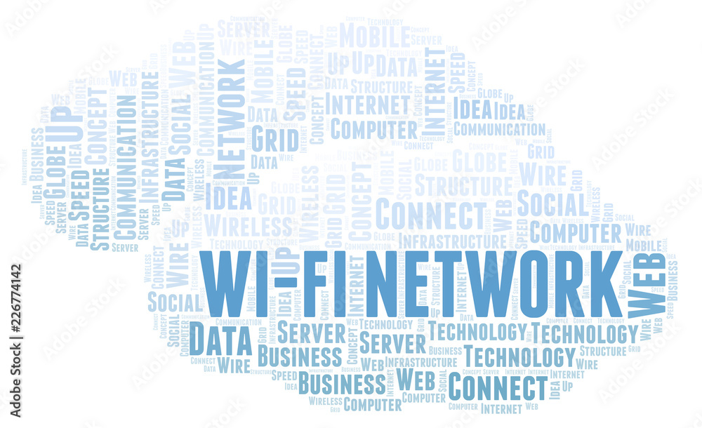 Obraz premium Wi-Fi Network word cloud.