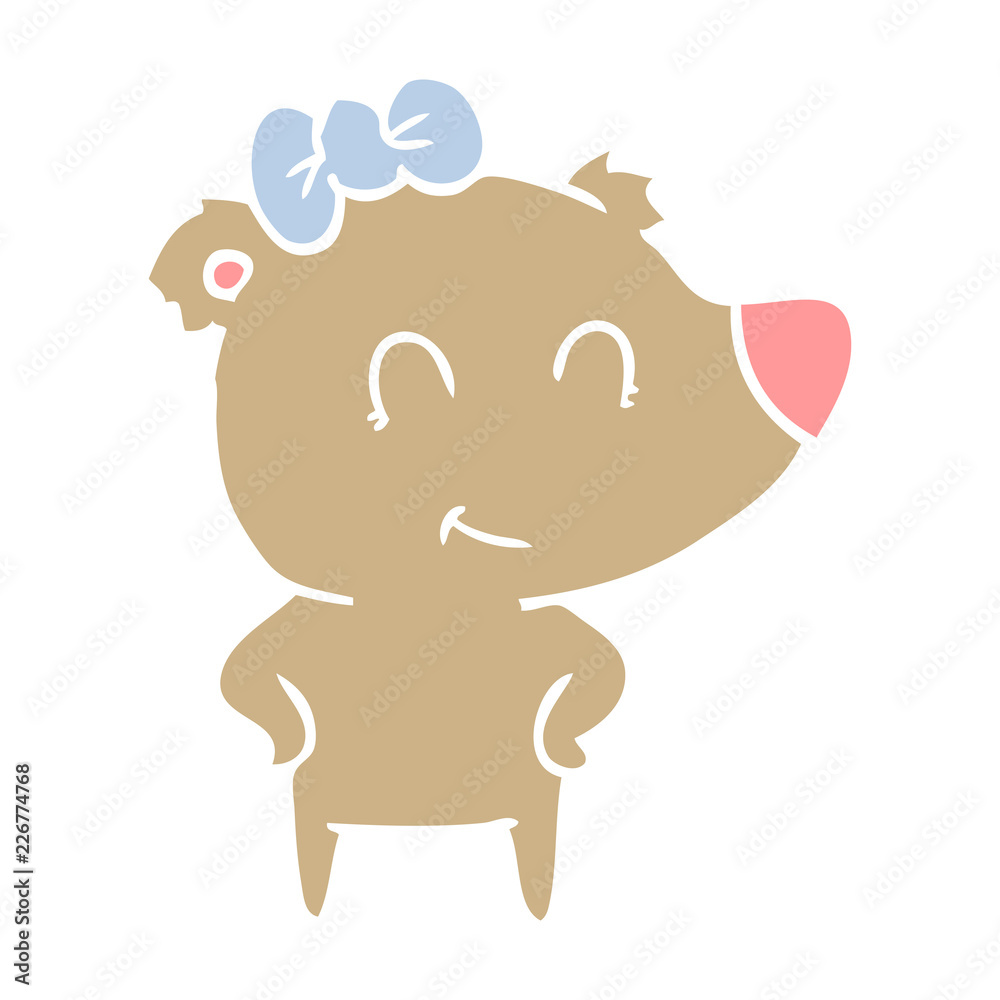 female bear flat color style cartoon female bear flat color style cartoon