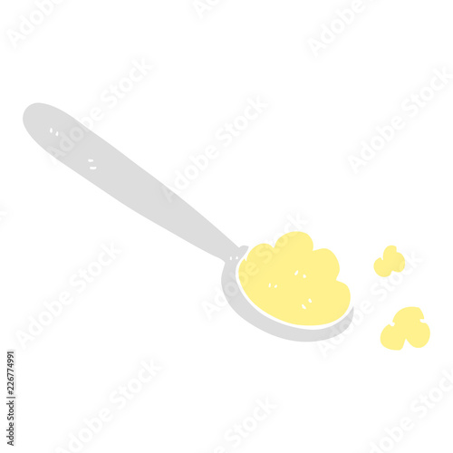 flat color illustration of a cartoon spoonful