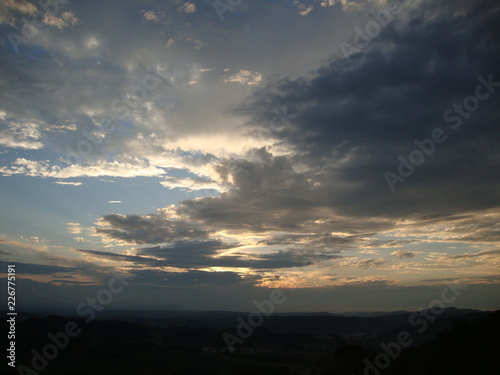 sunset in mountains