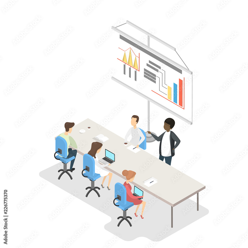 Business meeting in the conference room concept.