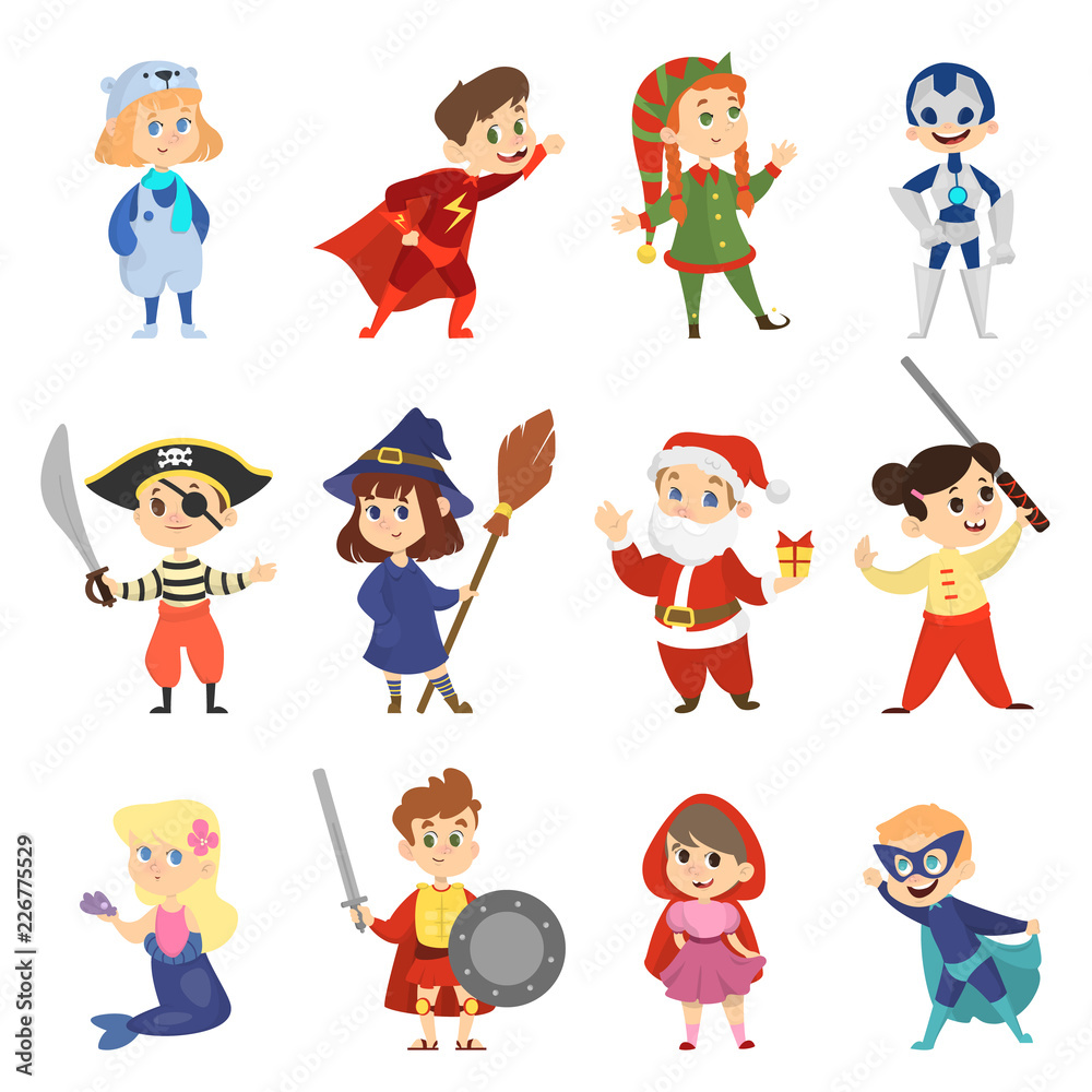 Children in the halloween carnival costume set. Children in the halloween carnival costume set.