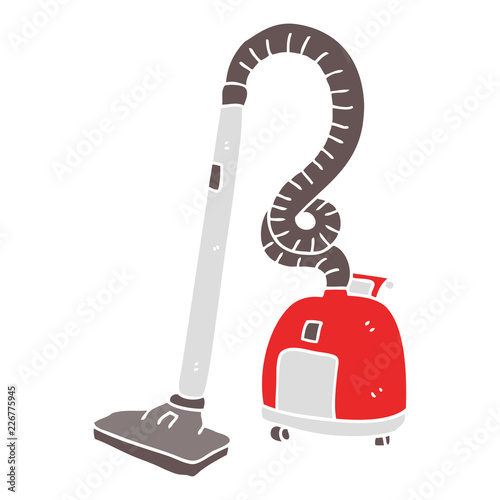 flat color illustration of a cartoon vacuum cleaner