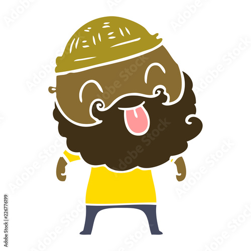 man with beard sticking out tongue