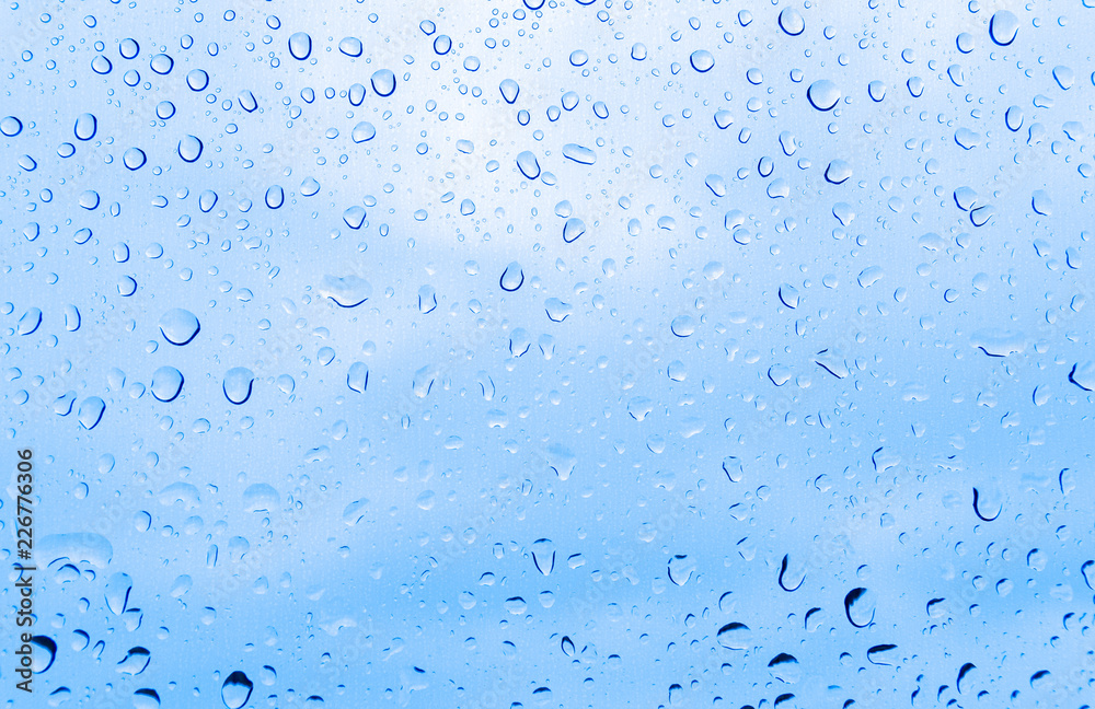 Water drops on glass, rain drop
