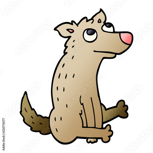 cartoon doodle dog sitting