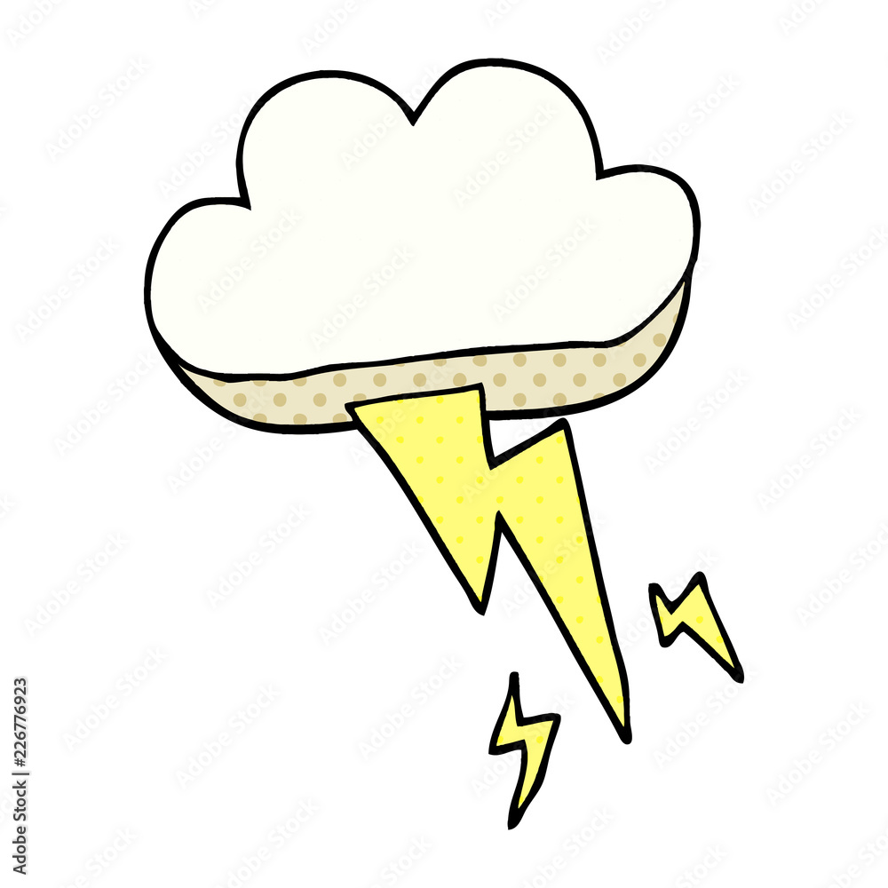 cartoon doodle thundercloud and lightning cartoon doodle thundercloud and lightning