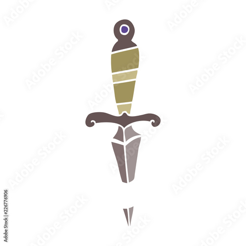 cartoon doodle tattoo dagger symbol