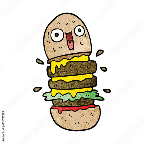 cartoon doodle burger
