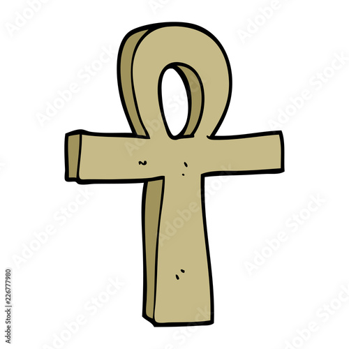 cartoon doodle ankh symbol