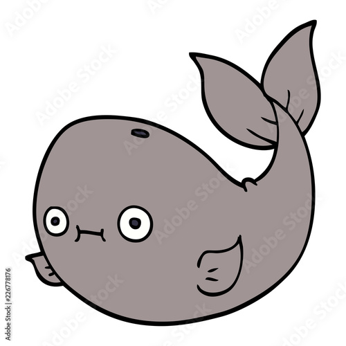cartoon doodle whale