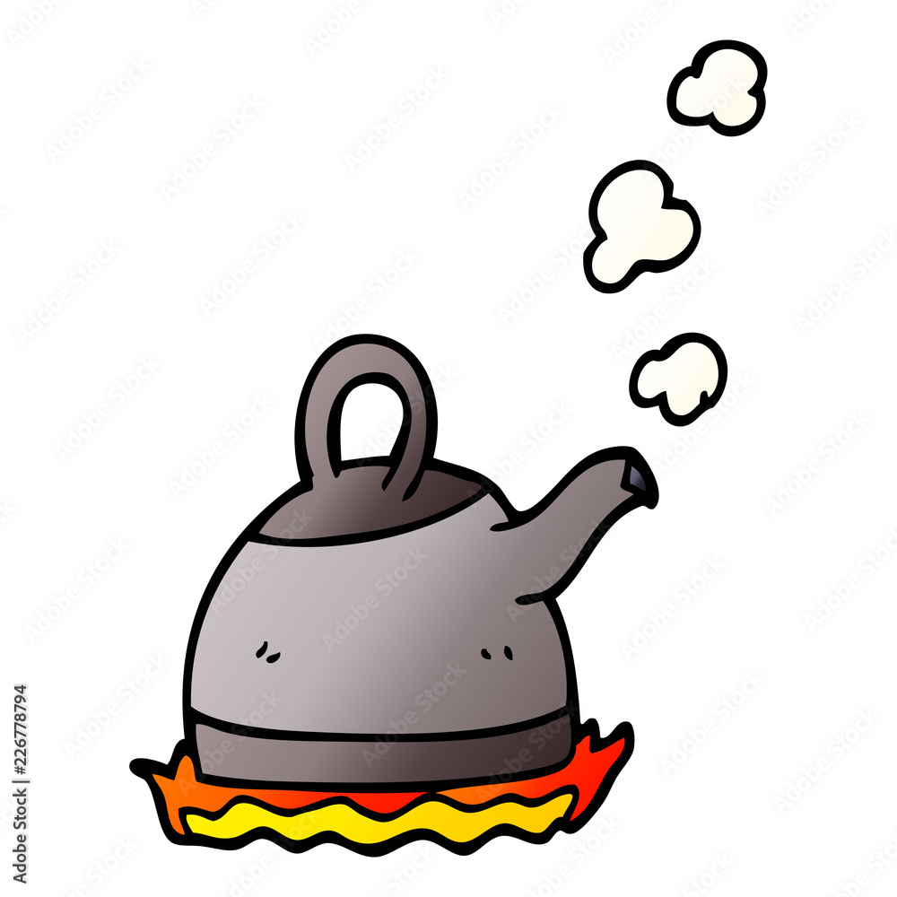 cartoon doodle kettle on stove cartoon doodle kettle on stove