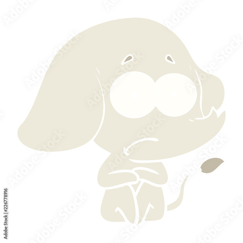flat color style cartoon unsure elephant
