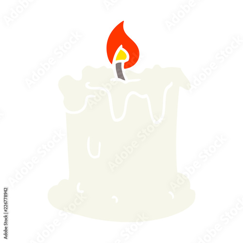 flat color illustration of a cartoon dribbling candle