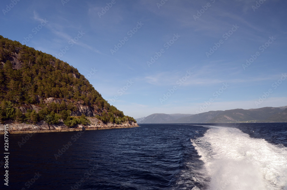 Fototapeta premium Mountains and fjord. Norwegian nature. Sognefjord. Flam, Norway