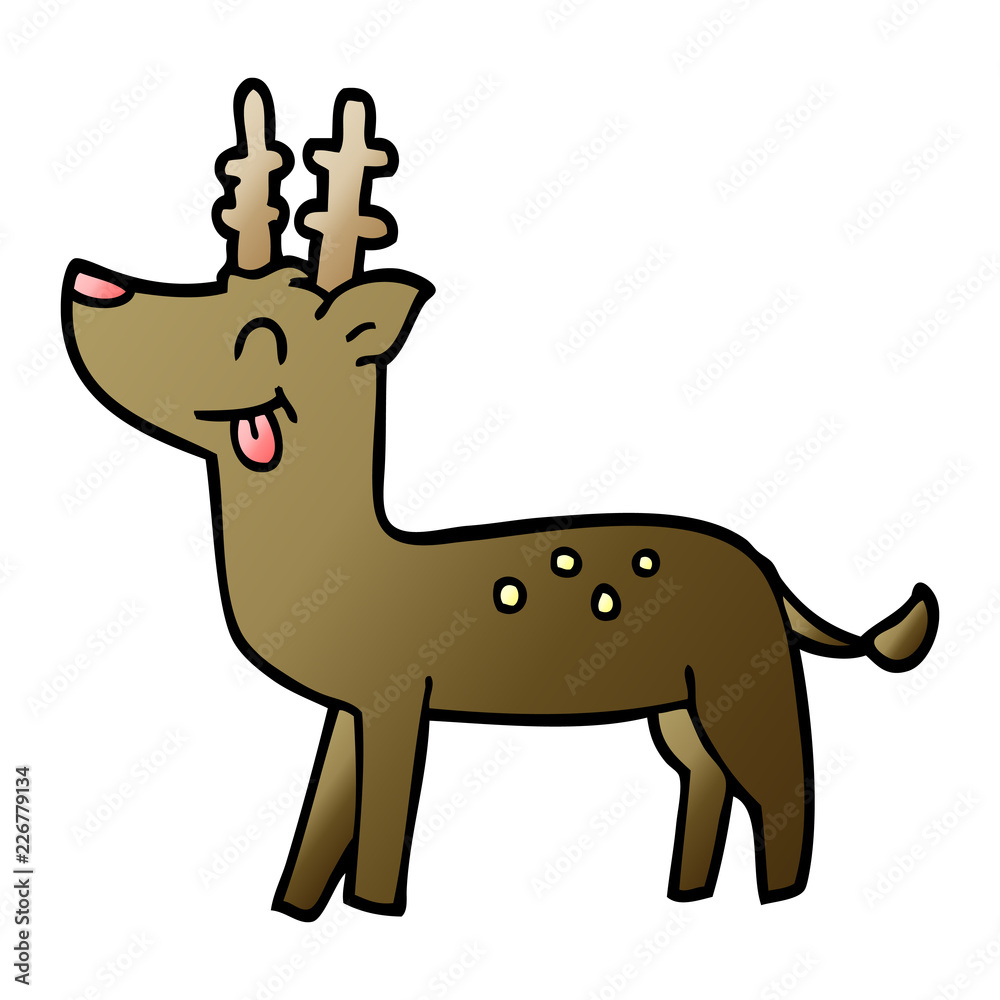 Fototapeta premium cartoon doodle happy deer