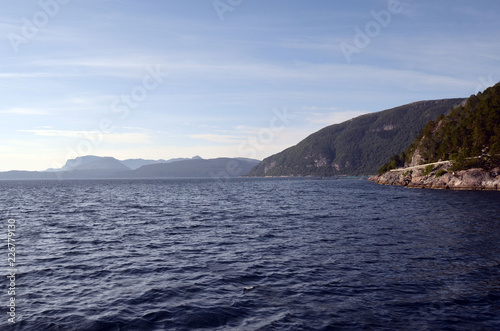 Mountains and fjord. Norwegian nature. Sognefjord. Flam, Norway 