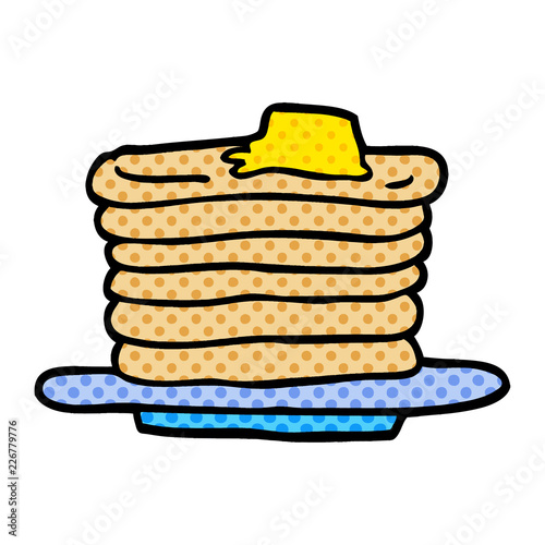 cartoon doodle stack of pancakes