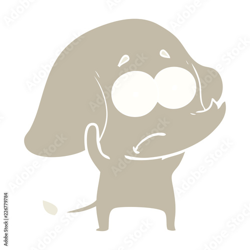 flat color style cartoon unsure elephant