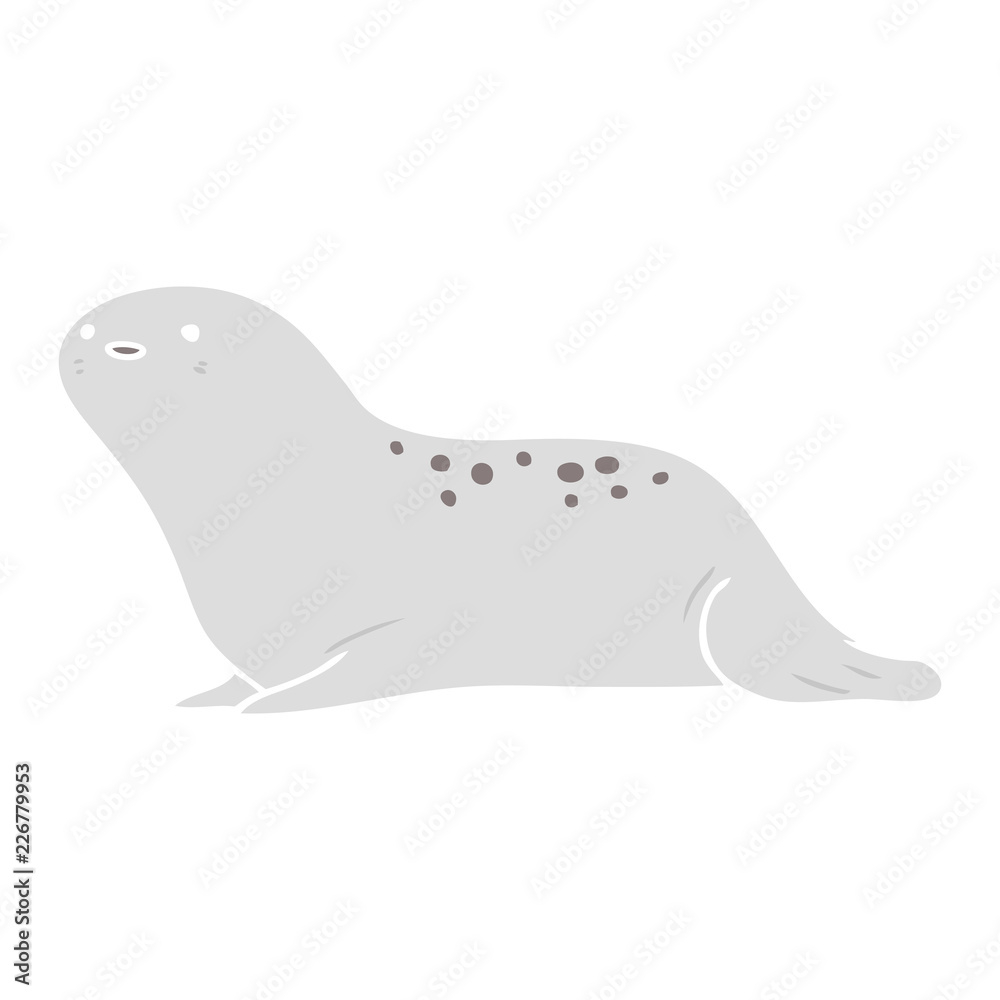 cute flat color style cartoon seal cute flat color style cartoon seal