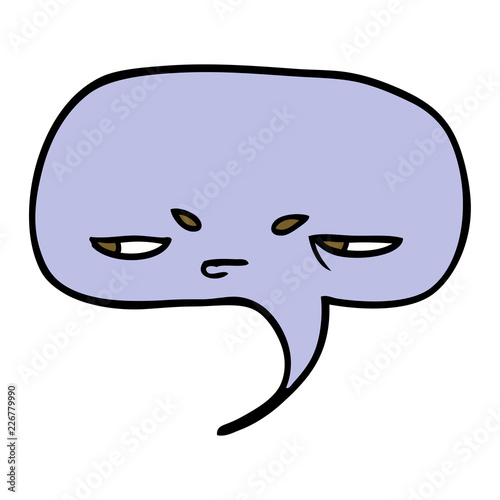 cartoon doodle speech bubble with face