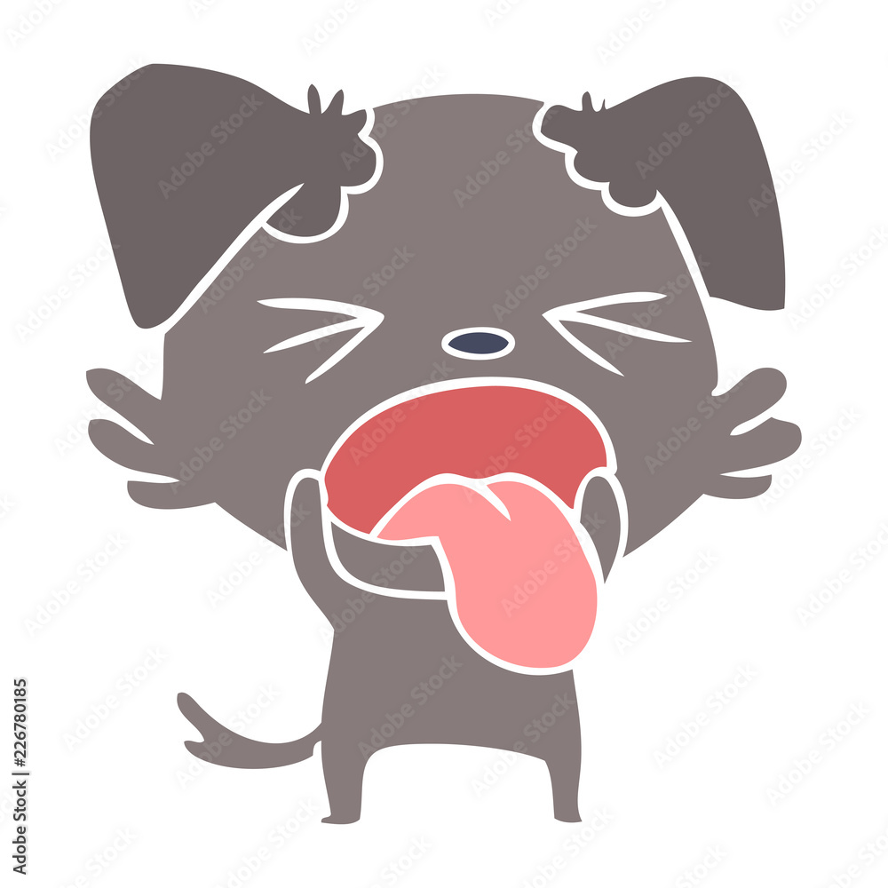flat color style cartoon disgusted dog flat color style cartoon disgusted dog