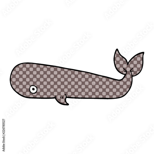 cartoon doodle whale