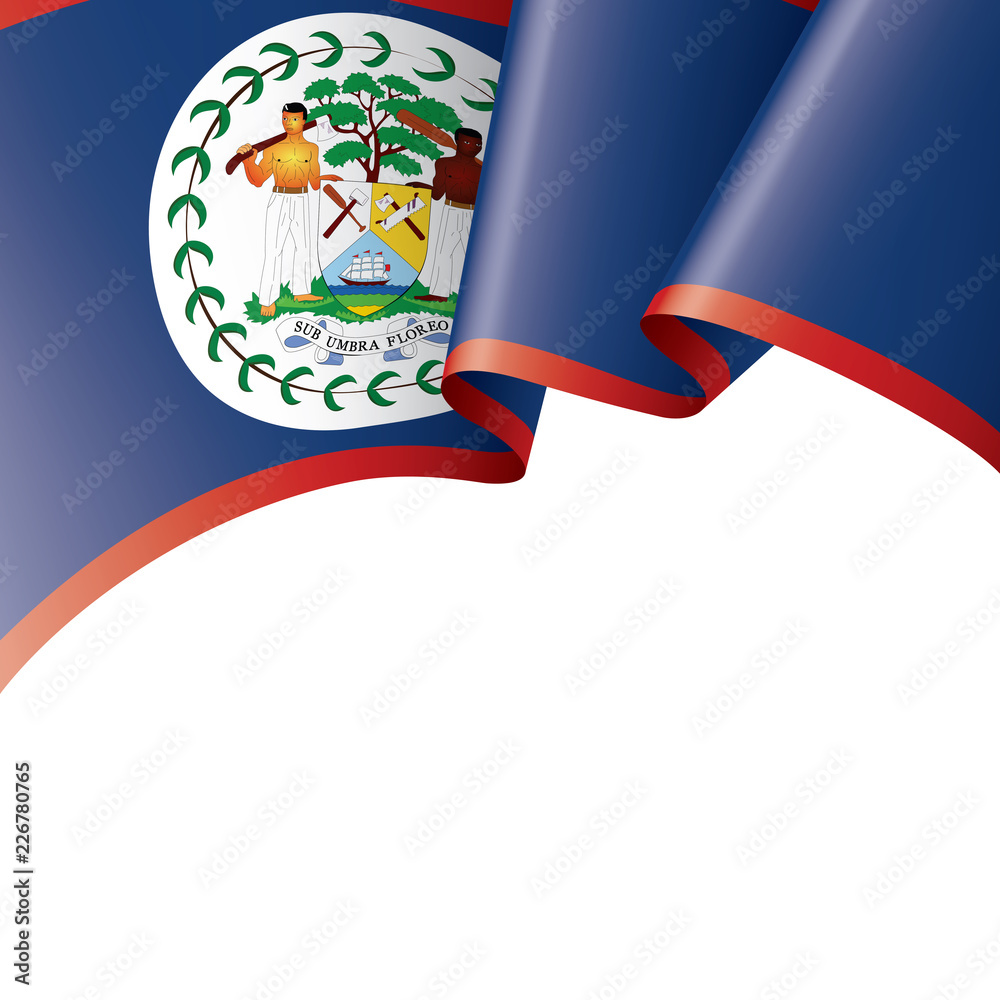 Obraz premium Belize flag, vector illustration on a white background