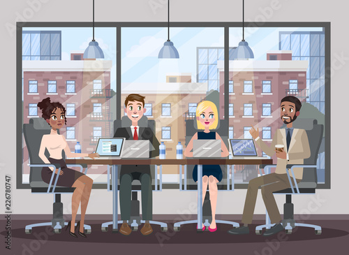 Business meeting in the conference room concept.
