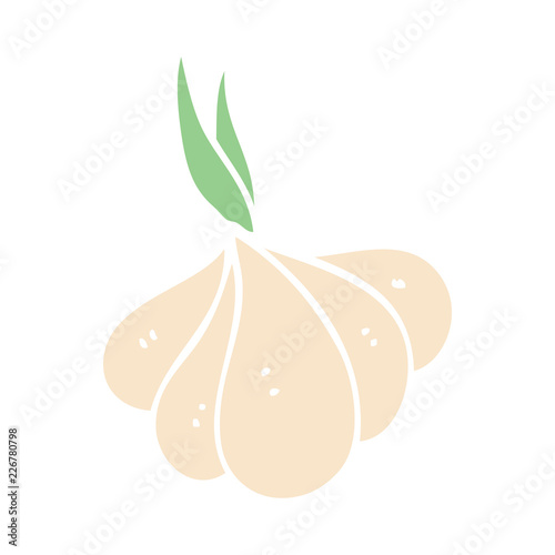 cartoon doodle sprouting garlic