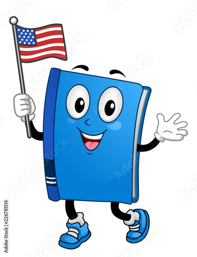 Mascot Book Flag Illustration