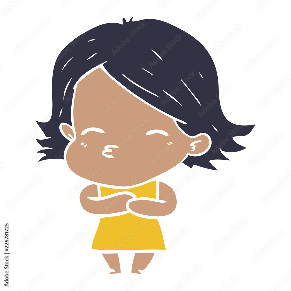 flat color style cartoon woman flat color style cartoon woman