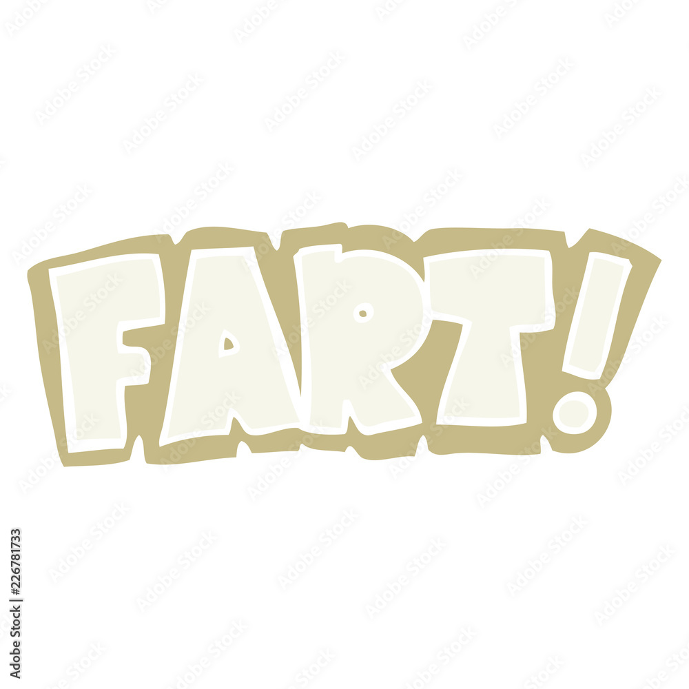 Fototapeta premium flat color illustration of a cartoon fart symbol