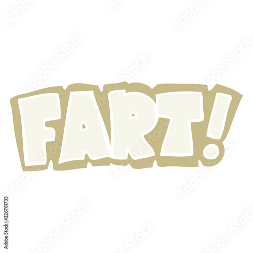 flat color illustration of a cartoon fart symbol