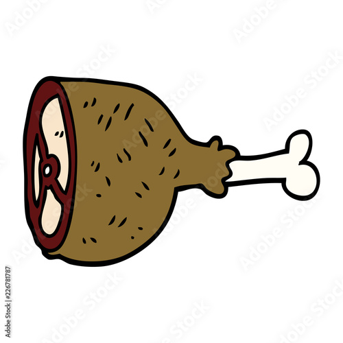 cartoon doodle well cooked meat