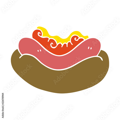 cartoon doodle hotdog in a bun