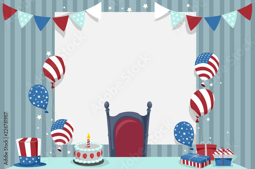 US Theme Birthday Illustration