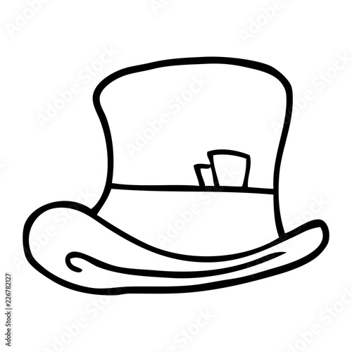 line drawing cartoon top hat