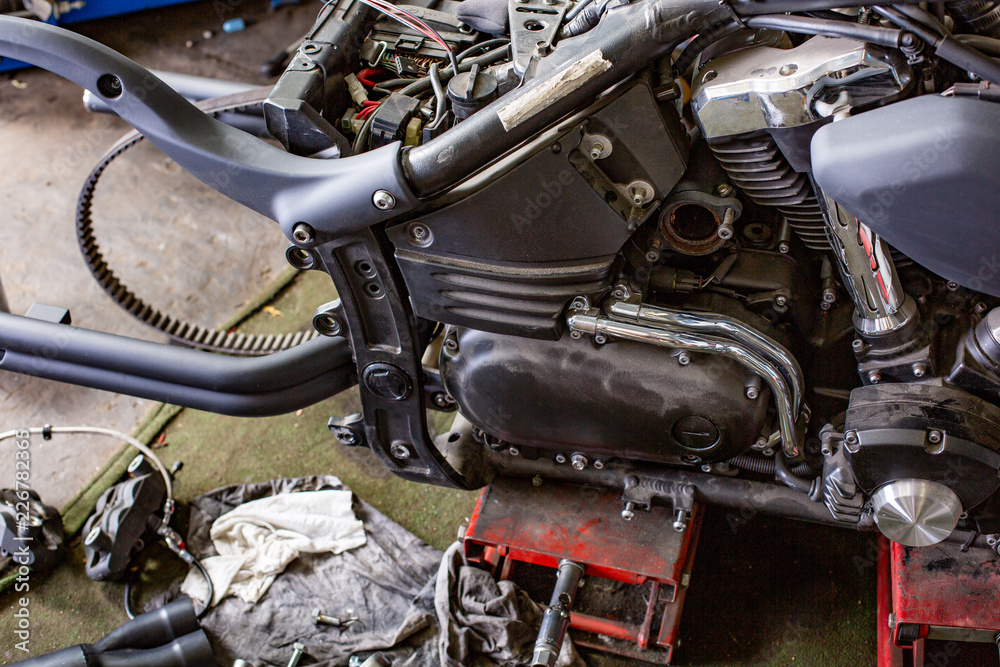custom made wallpaper toronto digitalCropped close up shot of beautiful and custom made motorcycle in the workshop