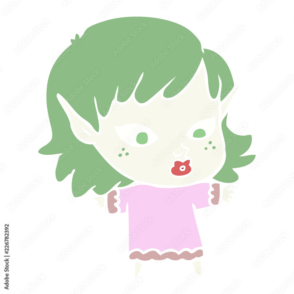 pretty flat color style cartoon elf girl pretty flat color style cartoon elf girl