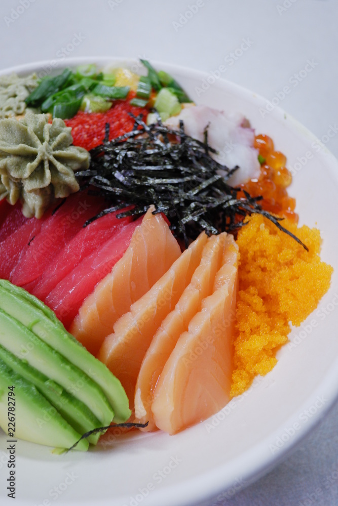 top view portrait of japan cuisines sushi set on white plate on white background,food ,Japanese mix sushi, top view portrait of japan cuisines sushi set on white plate on white background,food ,Japanese mix sushi,