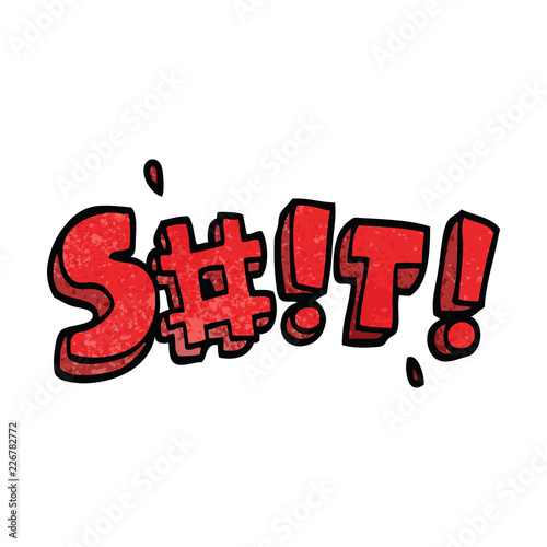 cartoon doodle swear word